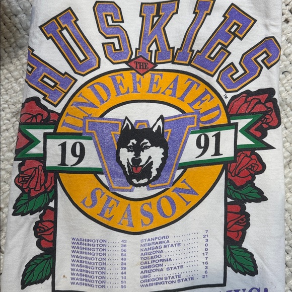 Vintage 1991 Washington Huskies “Undefeated Season – Year of the Dawg” Tee - Picture 6 of 6